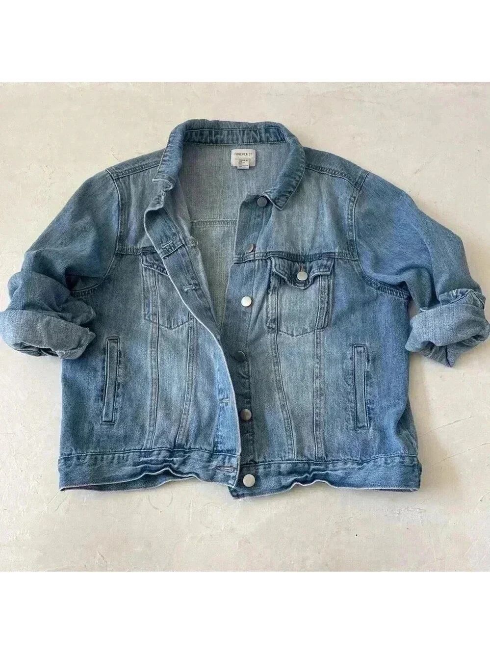 Forever 21 Denim Jean Jacket Size L
